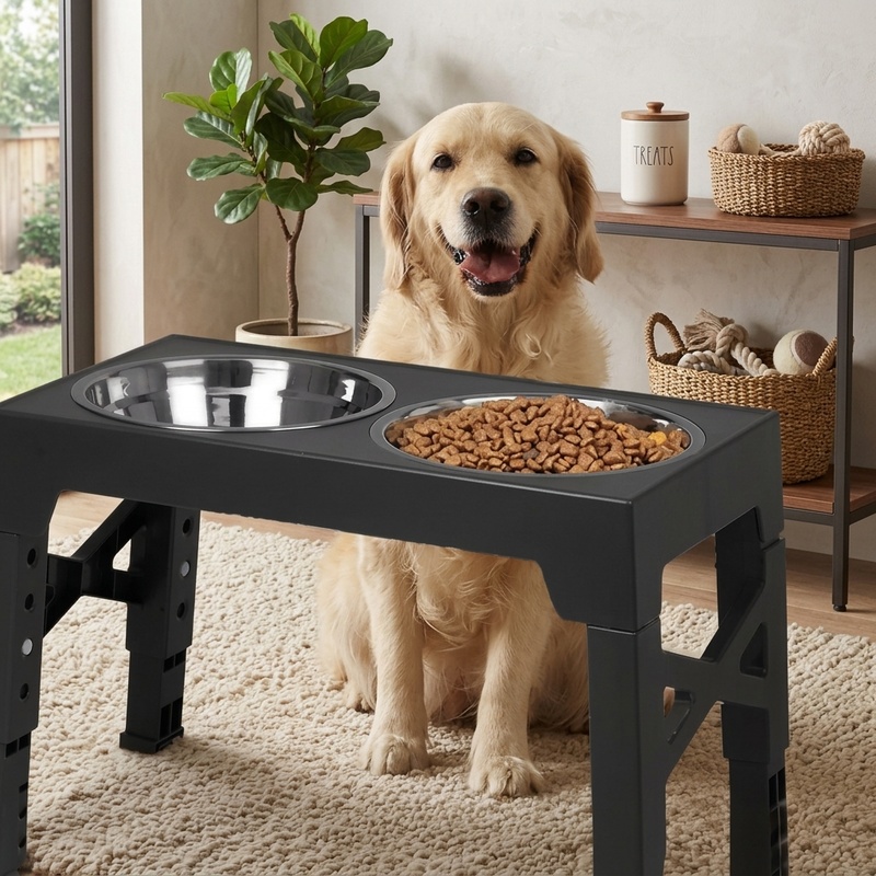 Royal Canin Food Medium - Comedero elevado ajustable para perros con